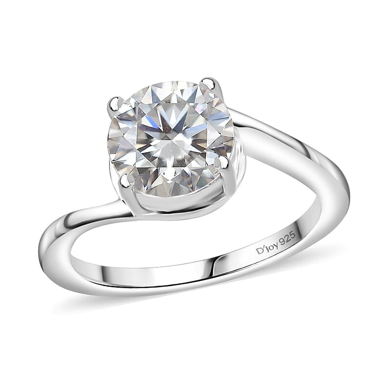 D'Joy Simulated Diamond 3.50 ctw Bypass Ring in Sterling Silver (Size 5.0)