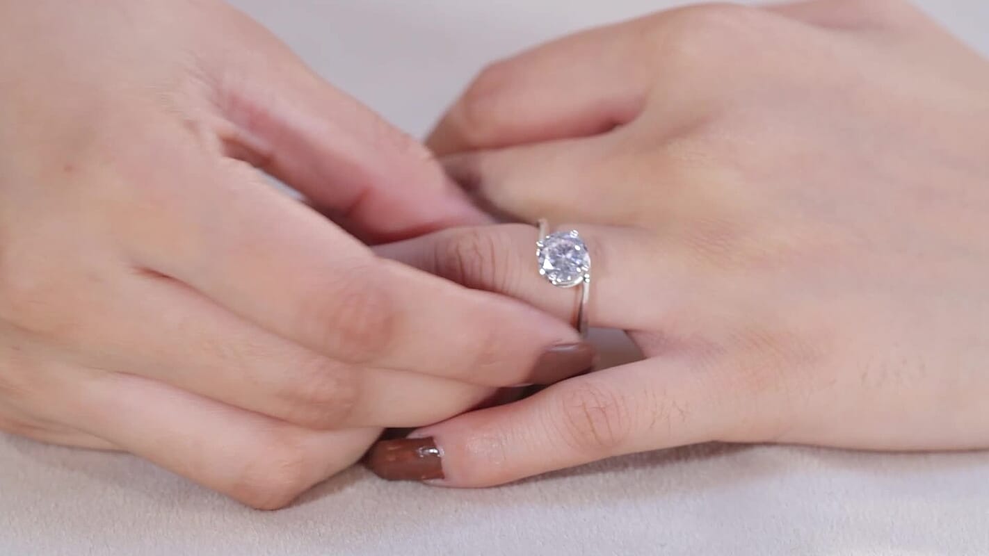 Simulated Diamond Bypass Ring in Sterling Silver (Size 5.0) 3.50 ctw