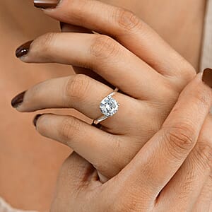 D'Joy Simulated Diamond 3.50 ctw Bypass Ring in Sterling Silver (Size 7.0)