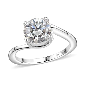 D'Joy Simulated Diamond 3.50 ctw Bypass Ring in Sterling Silver (Size 9.0)