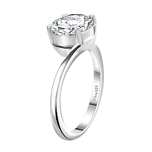 D'Joy Simulated Diamond 3.50 ctw Bypass Ring in Sterling Silver (Size 9.0)