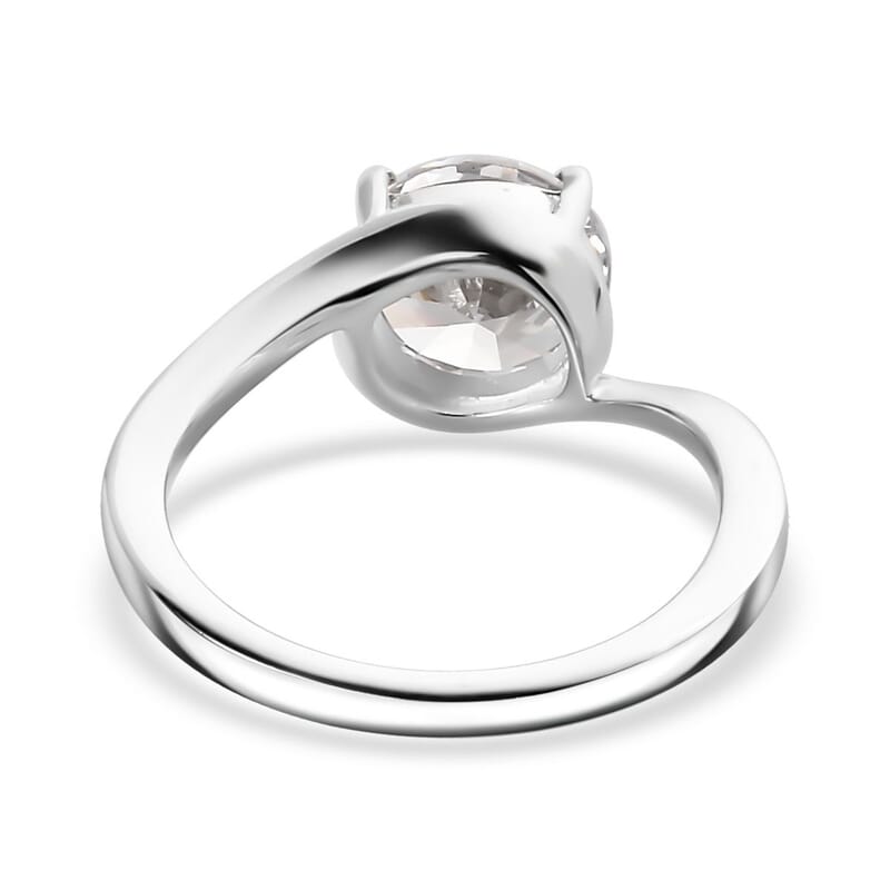 D'Joy Simulated Diamond 3.50 ctw Bypass Ring in Sterling Silver (Size 9.0)