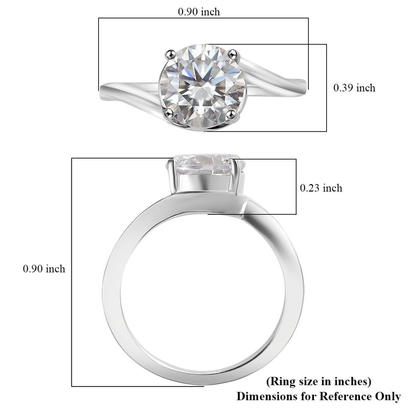 D'Joy Simulated Diamond 3.50 ctw Bypass Ring in Sterling Silver (Size 9.0)