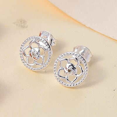Diamond Accent Earrings in Sterling Silver