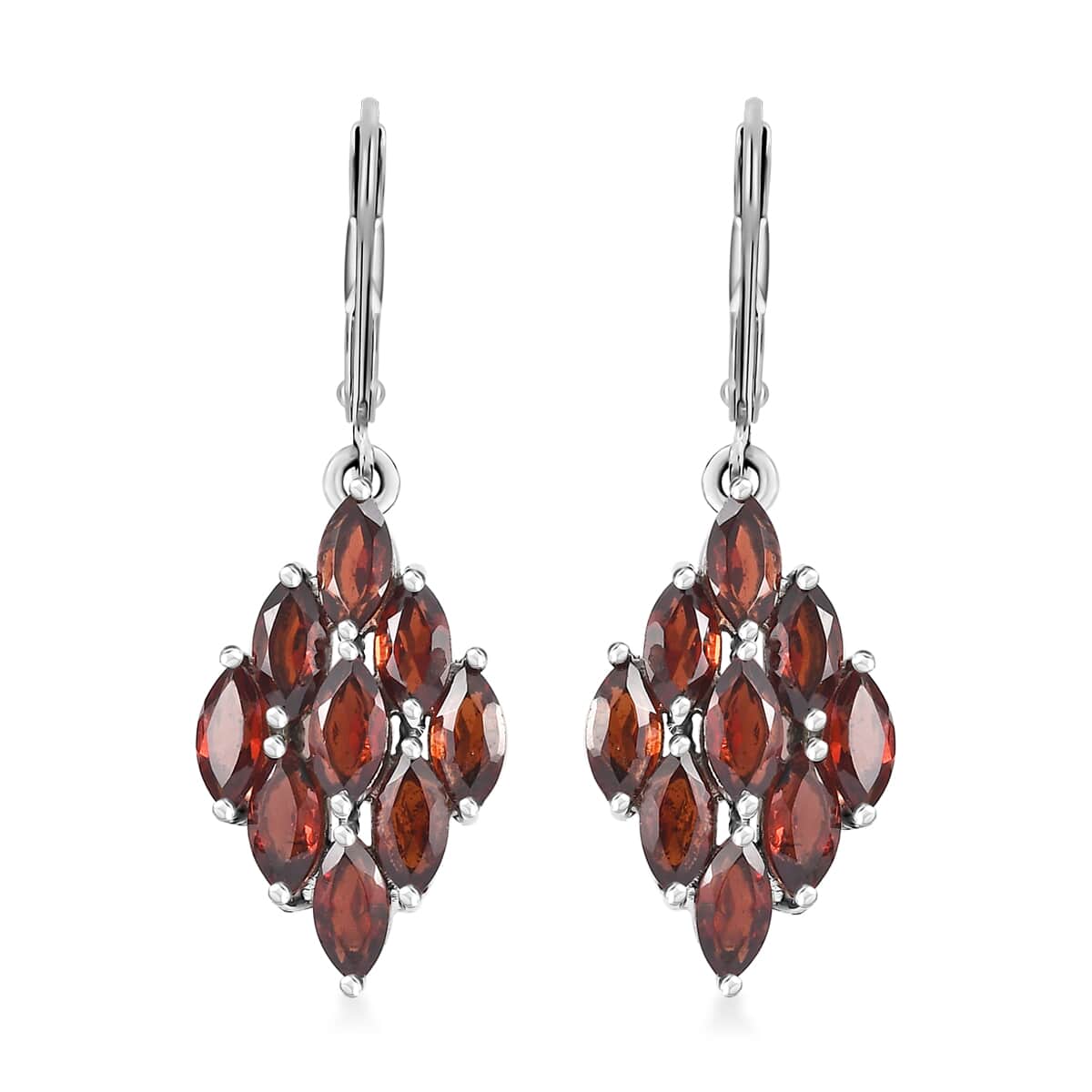 Mozambique Garnet 5.75 ctw Lever Back Earrings in Stainless Steel  image number 0