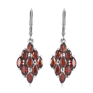 Mozambique Garnet 5.75 ctw Lever Back Earrings in Stainless Steel 