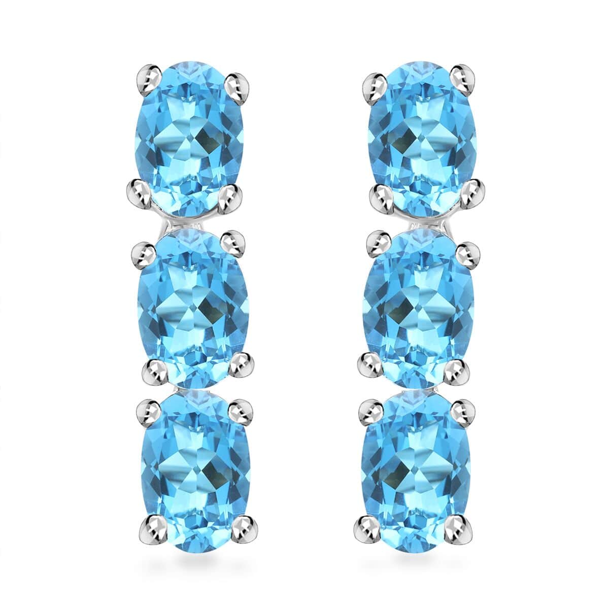 Certified & Appraised Luxoro 14K White Gold AAA Santa Maria Aquamarine Earrings 2.40 ctw image number 0