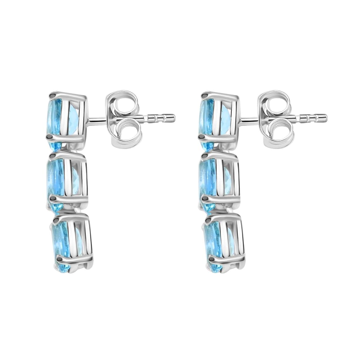 Certified & Appraised Luxoro 14K White Gold AAA Santa Maria Aquamarine Earrings 2.40 ctw image number 3