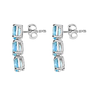 Certified & Appraised Luxoro 14K White Gold AAA Santa Maria Aquamarine Earrings 2.40 ctw
