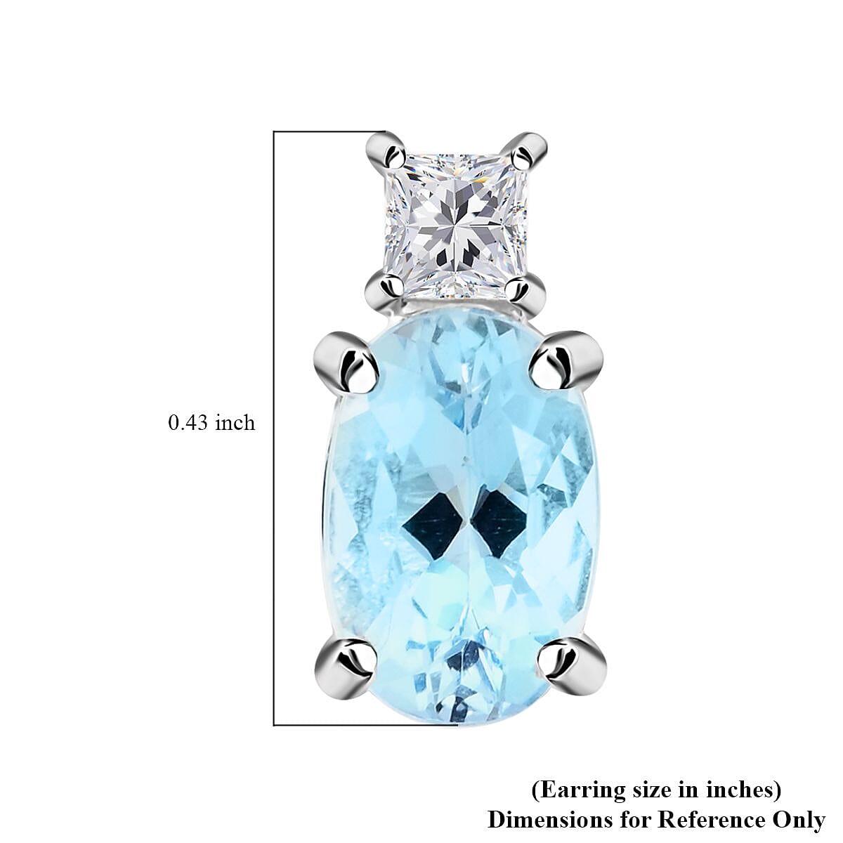 Certified & Appraised Luxoro 14K White Gold AAA Santa Maria Aquamarine and I2 Diamond Earrings 1.00 ctw
