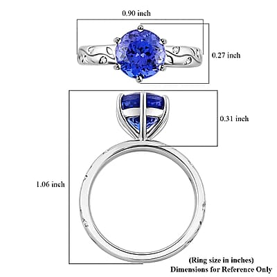 Certified & Appraised Rhapsody AAAA Tanzanite and E-F VS Diamond 2.50 ctw Ring in 950 Platinum (Size 6.0) 6.25 Grams