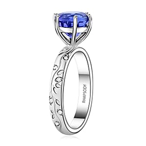 Certified & Appraised Rhapsody AAAA Tanzanite and E-F VS Diamond 2.50 ctw Ring in 950 Platinum (Size 9.0) 6.25 Grams (Del. in 10-15 Days) 