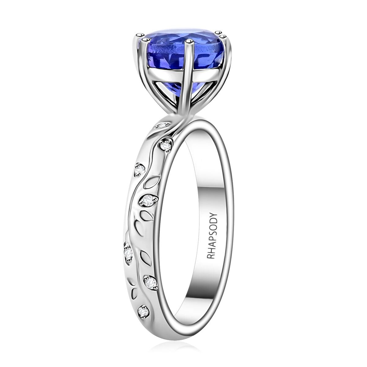 Certified & Appraised Rhapsody AAAA Tanzanite and E-F VS Diamond 2.50 ctw Ring in 950 Platinum (Size 10.0) 6.25 Grams (Del. in 10-15 Days)  image number 3