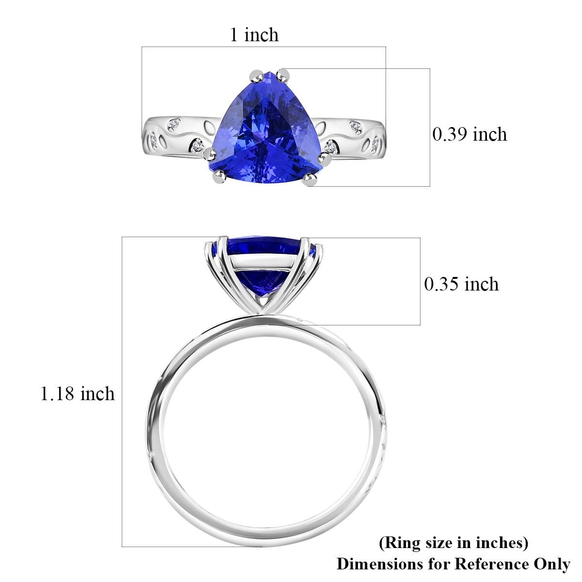 Certified & Appraised Rhapsody AAAA Tanzanite and E-F VS Diamond 2.40 ctw Ring in 950 Platinum (Size 7.0) 6.35 Grams image number 4