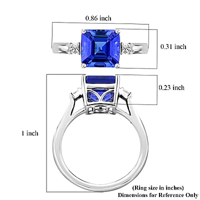Certified & Appraised Rhapsody Asscher Cut AAAA Tanzanite and E-F VS Diamond 3.00 ctw Ring in 950 Platinum (Size 6.0) 5.55 Grams