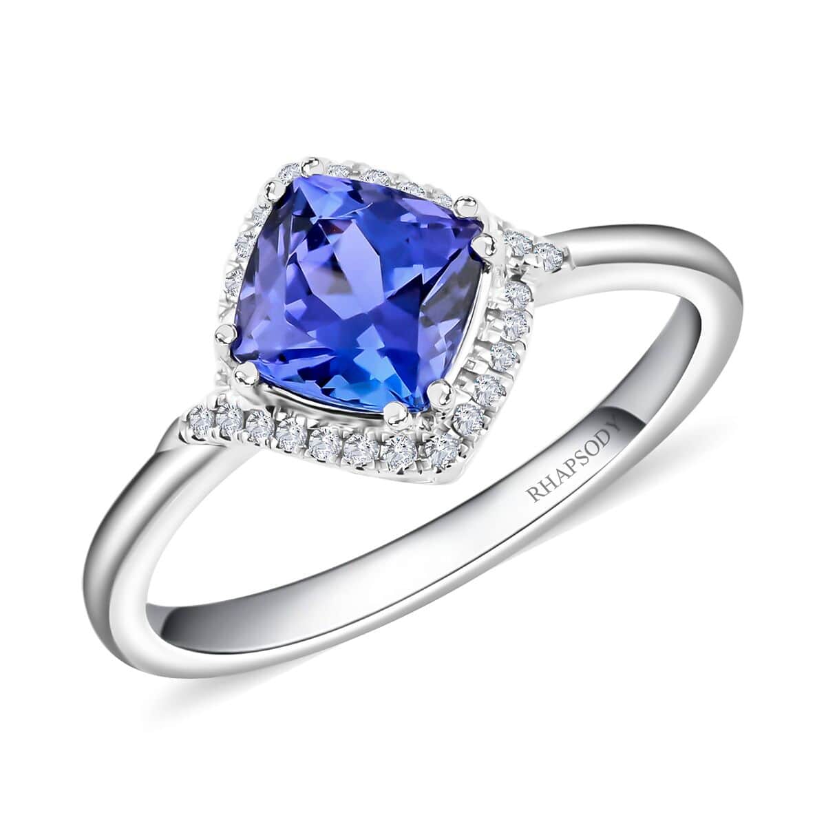 Certified & Appraised Rhapsody 950 Platinum AAAA Tanzanite and E-F VS Diamond Ring (Size 6.0) 5.60 Grams 2.00 ctw image number 0