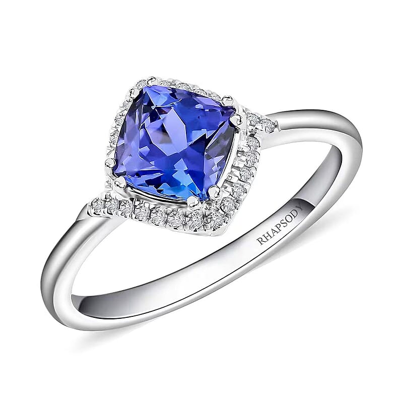 Certified & Appraised Rhapsody AAAA Tanzanite and E-F VS Diamond 2.00 ctw Ring in 950 Platinum (Size 6.0) 5.60 Grams