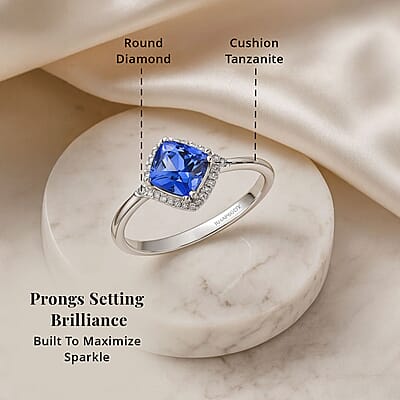 Certified & Appraised Rhapsody AAAA Tanzanite and E-F VS Diamond 2.00 ctw Ring in 950 Platinum (Size 6.0) 5.60 Grams