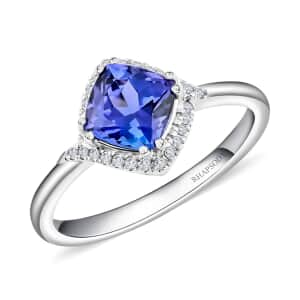 Certified & Appraised Rhapsody 950 Platinum AAAA Tanzanite and E-F VS Diamond Ring (Size 7.0) 5.60 Grams 2.00 ctw
