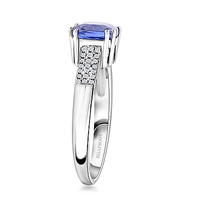 Certified & Appraised Rhapsody AAAA Tanzanite and E-F VS Diamond 2.00 ctw Ring in 950 Platinum (Size 6.0) 5.75 Grams