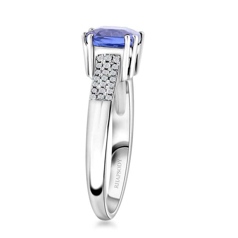 Certified & Appraised Rhapsody AAAA Tanzanite and E-F VS Diamond 2.00 ctw Ring in 950 Platinum (Size 6.0) 5.75 Grams