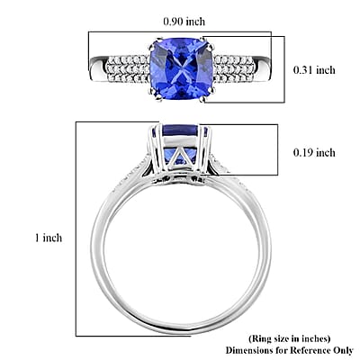 Certified & Appraised Rhapsody AAAA Tanzanite and E-F VS Diamond 2.00 ctw Ring in 950 Platinum (Size 6.0) 5.75 Grams