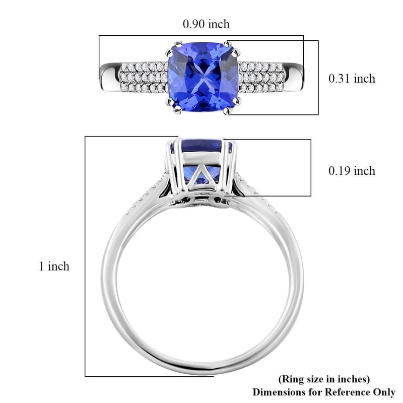 Certified & Appraised Rhapsody AAAA Tanzanite and E-F VS Diamond 2.00 ctw Ring in 950 Platinum (Size 6.0) 5.75 Grams