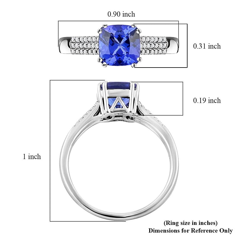 Certified & Appraised Rhapsody AAAA Tanzanite and E-F VS Diamond 2.00 ctw Ring in 950 Platinum (Size 6.0) 5.75 Grams