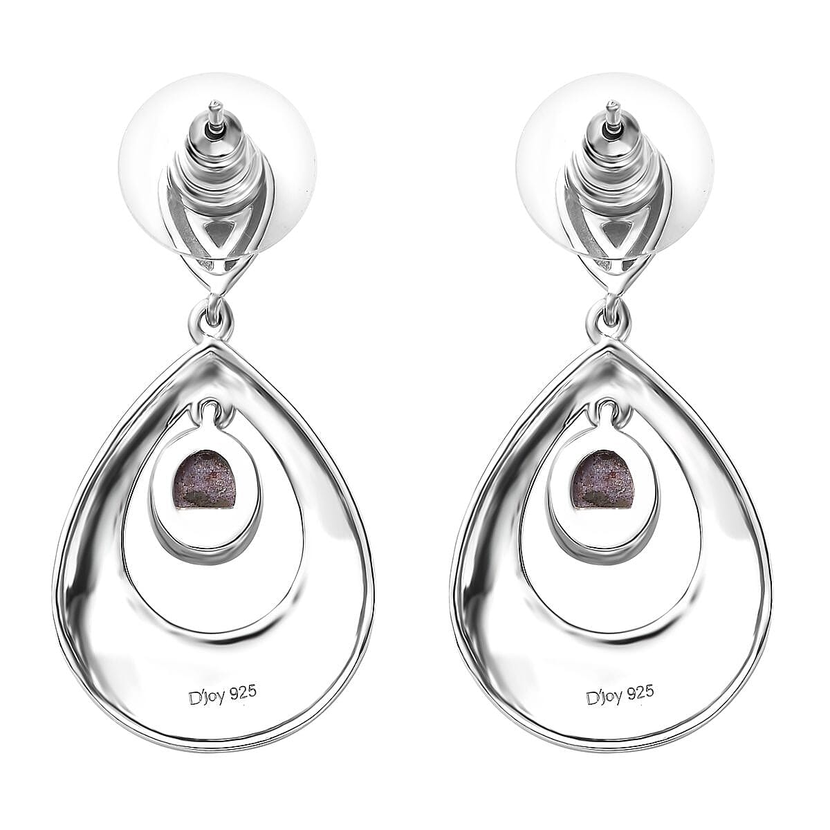 D'Joy Indian Star Ruby Drop Earrings in Rhodium Over Sterling Silver 3.10 ctw