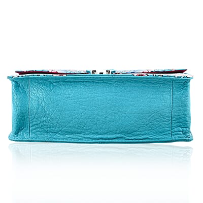 Sukriti Green Floral Hand Painted Genuine Leather Crossbody Bag With Adjustable Strap