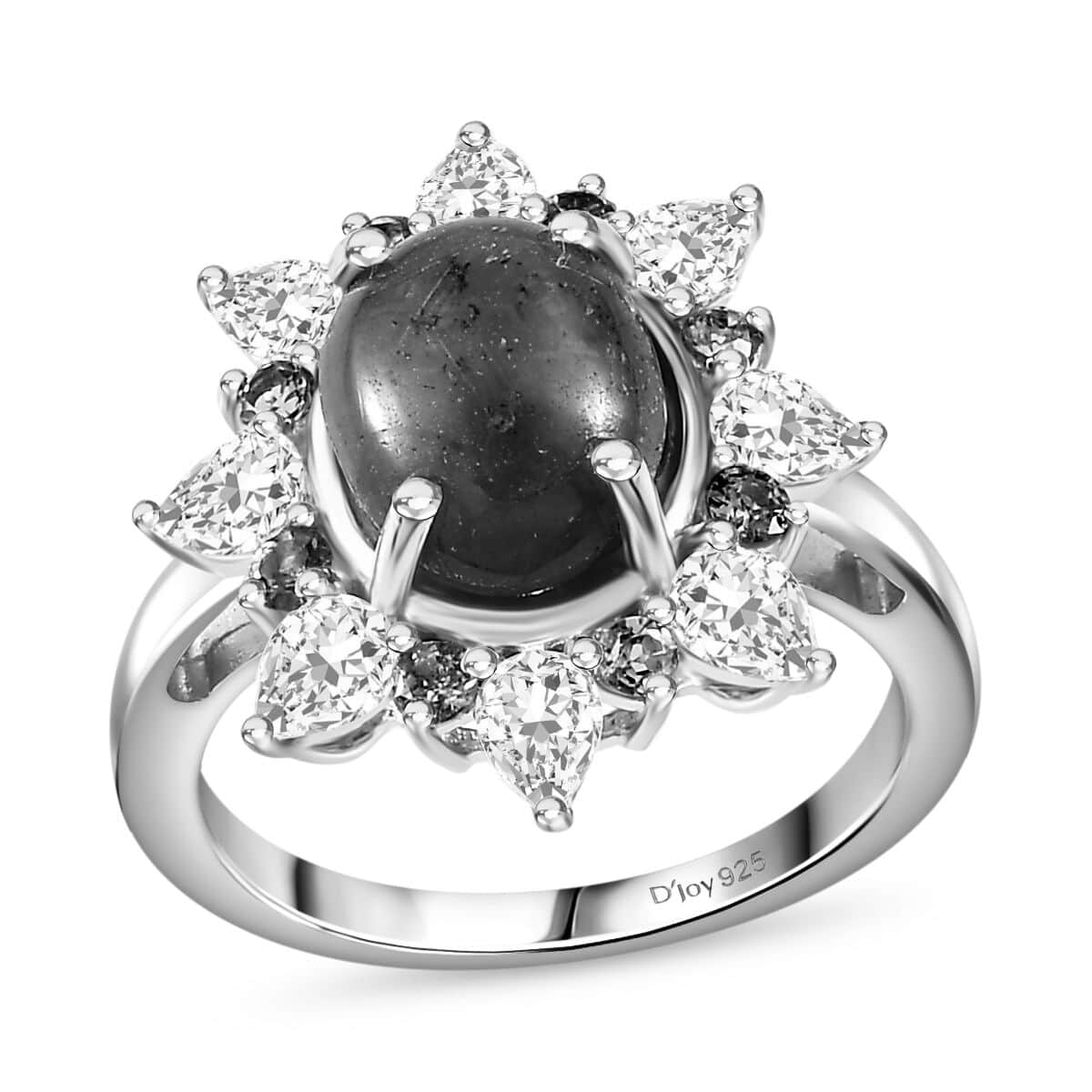 Indian Star Ruby and Multi Gemstone Star Burst Ring in Rhodium Over Sterling Silver (Size 5.0) 6.15 ctw image number 0