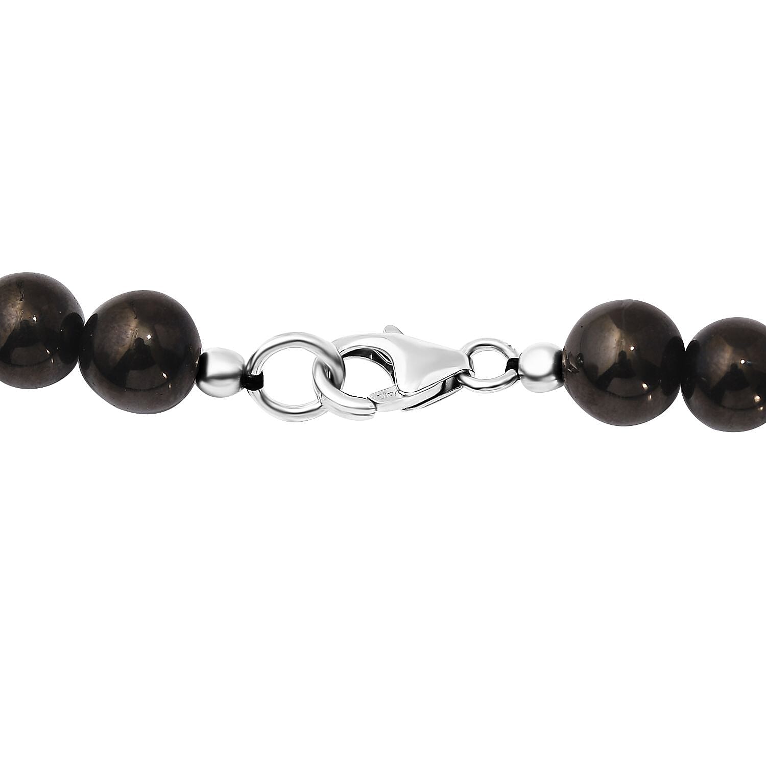 JCK Deal Elite Shungite with Multi Gemstone 7 Chakra Beaded Necklace 20 Inches in Rhodium Over Sterling Silver 156.50 ctw