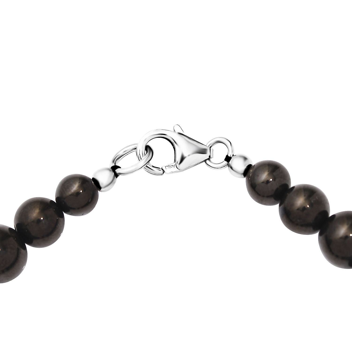 JCK Deal Elite Shungite with Multi Gemstone 7 Chakra Beaded Stretch Bracelet in Rhodium Over Sterling Silver 61.50 ctw