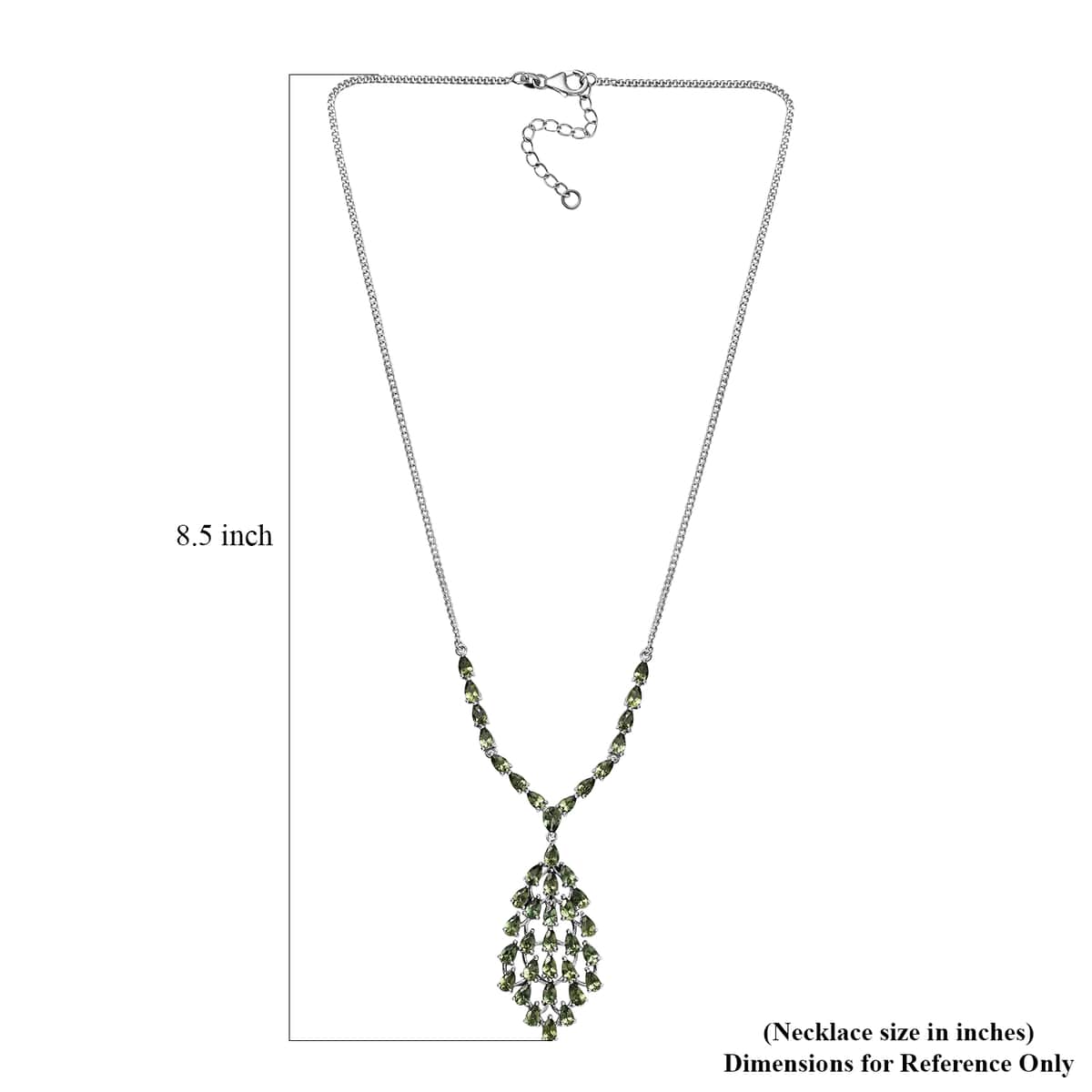 Andranomaro Green Apatite Waterfall Necklace 18-20 Inches in Rhodium Over Sterling Silver 10.40 ctw image number 5