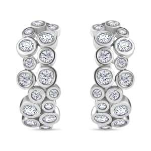 Moissanite Bubble Earrings in Rhodium Over Sterling Silver 2.85 ctw