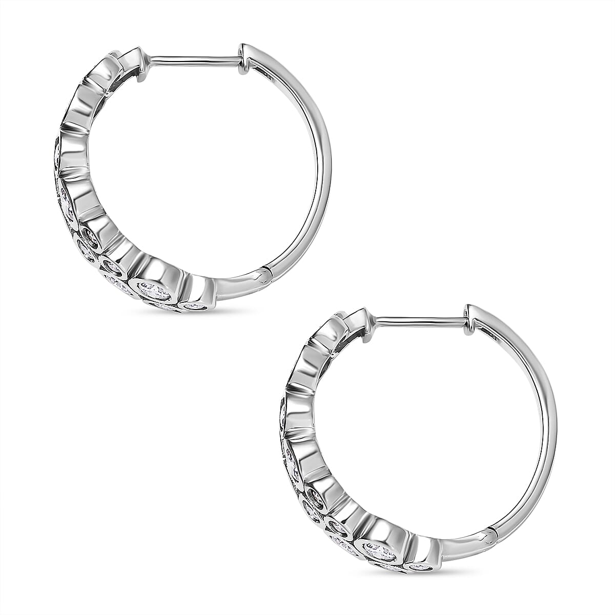 D'Joy Moissanite Bubble Earrings in Rhodium Over Sterling Silver 2.85 ctw