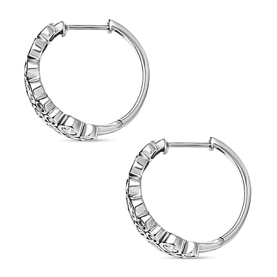 D'Joy Moissanite Bubble Earrings in Rhodium Over Sterling Silver 2.85 ctw