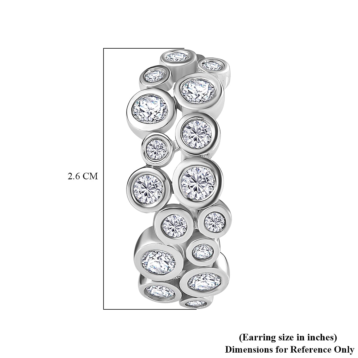 D'Joy Moissanite Bubble Earrings in Rhodium Over Sterling Silver 2.85 ctw