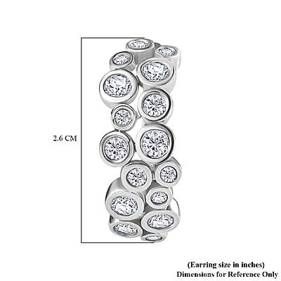 D'Joy Moissanite Bubble Earrings in Rhodium Over Sterling Silver 2.85 ctw