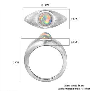 Ethiopian Welo Opal 0.49 ctw Ring in Platinum Over Sterling Silver (Size 10)