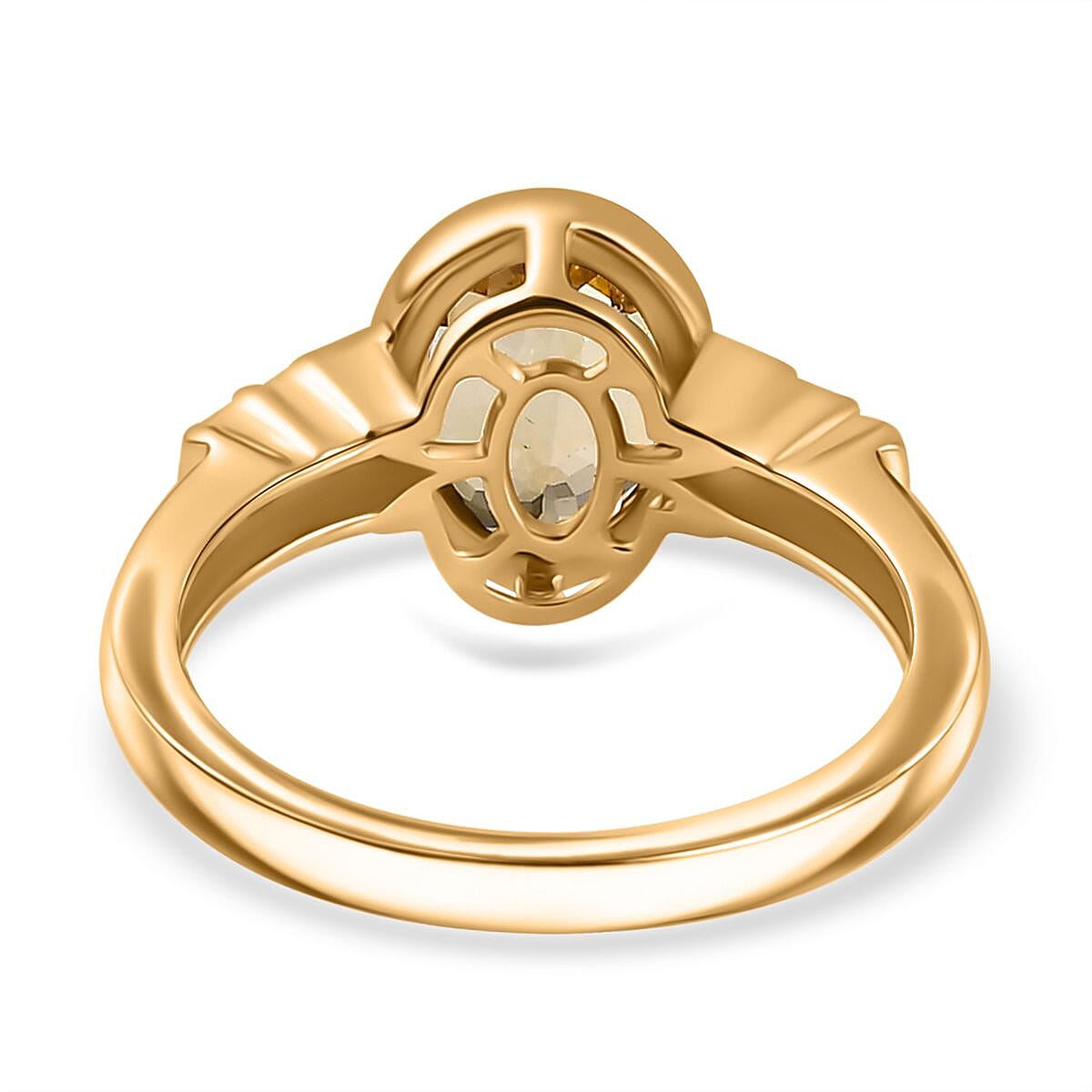AAA Natural Golden Tanzanite and Diamond I2-I3 2.14 ctw Ring in 14K Yellow Gold (Size 6.5)