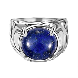 Lapis Lazuli 7.98 ctw Ring in Goldtone (Size 8)