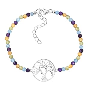 Multi Gemstone 18.00 ctw Bracelet in Sterling Silver (6.50 In)