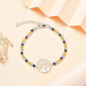 Multi Gemstone 18.00 ctw Bracelet in Sterling Silver (6.50 In)
