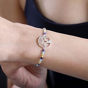 Multi Gemstone 18.00 ctw Bracelet in Sterling Silver (6.50 In)
