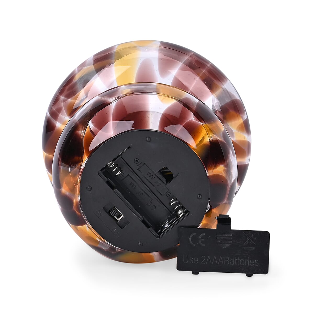 Brown Mushroom-shaped Glass Table Lamp (2xAAA Not Included) image number 3