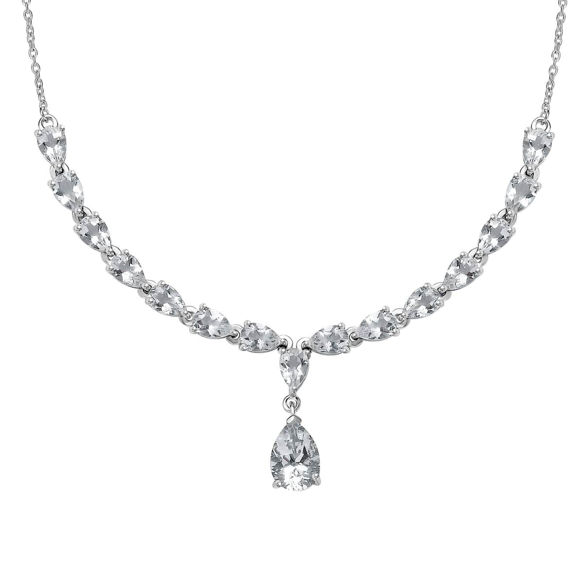 Brazilian Petalite Y-Necklace 18-20 Inches in Rhodium Over Sterling Silver 6.25 ctw image number 0