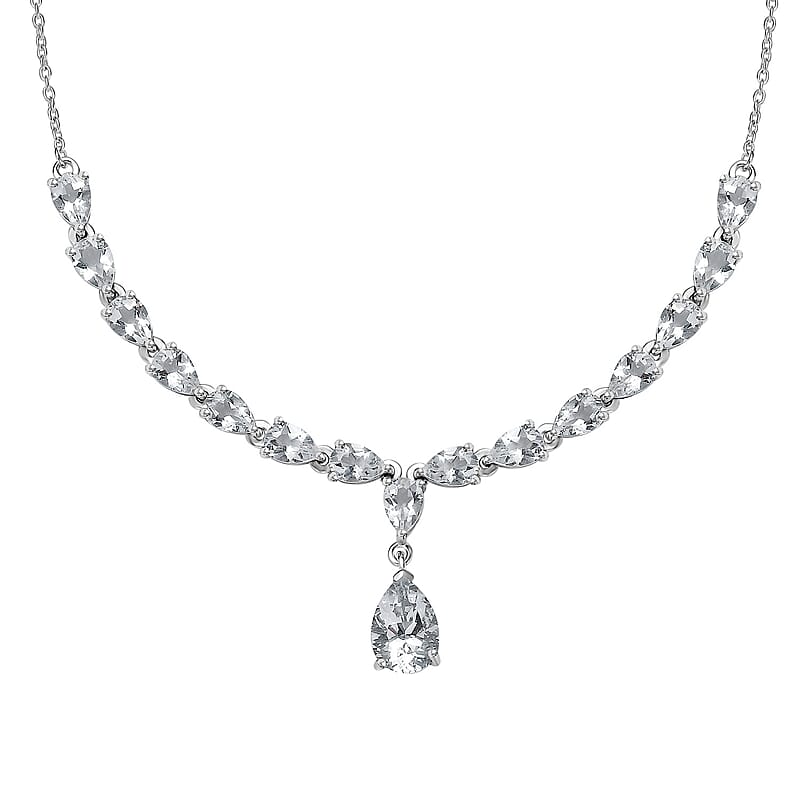 D'Joy Brazilian Petalite Y-Necklace 18-20 Inches in Rhodium Over Sterling Silver 6.25 ctw