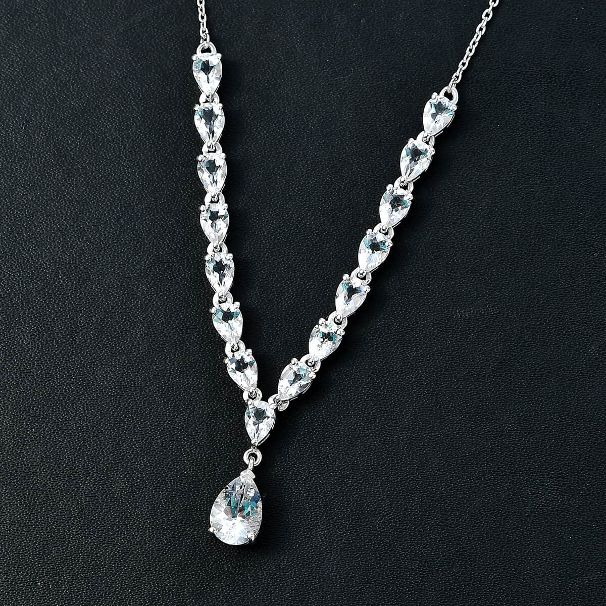 Brazilian Petalite Y-Necklace 18-20 Inches in Rhodium Over Sterling Silver 6.25 ctw image number 1