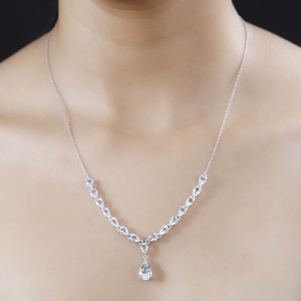 Brazilian Petalite Y-Necklace 18-20 Inches in Rhodium Over Sterling Silver 6.25 ctw image number 2